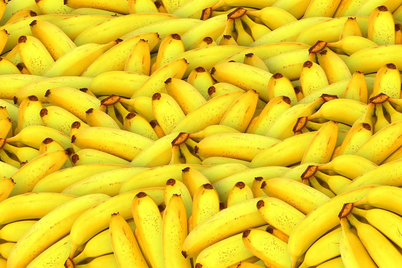 Bananas amarelas vistas de cima